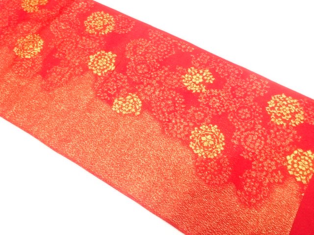 JAPANESE KIMONO / ITEM UNUSED TANGO CHIRIMEN GOLD THREAD OBIAGE